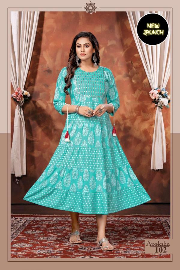 Beauty Queen Apeksha Heavy Rayon Designer Printed Long Kurti